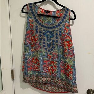 Tolani M sleeveless shirt 100% silk multicolor